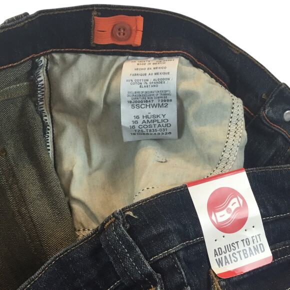 Wrangler Boys Jeans Denim 16 Husky Dark Blue NWT New - Picture 7 of 7